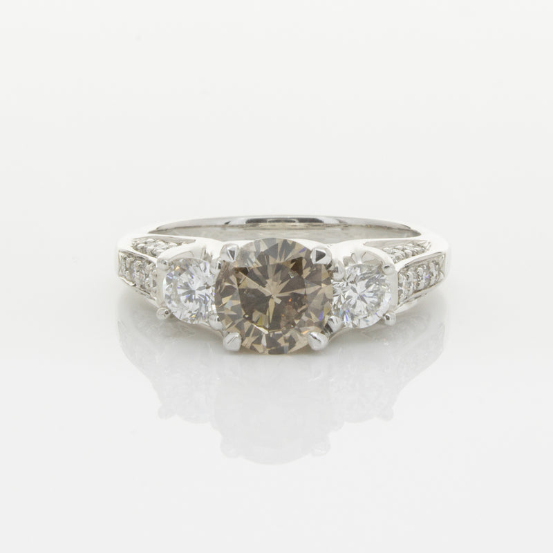 18ct White Gold Mocha Diamond Ring-Ring-Walker & Hall