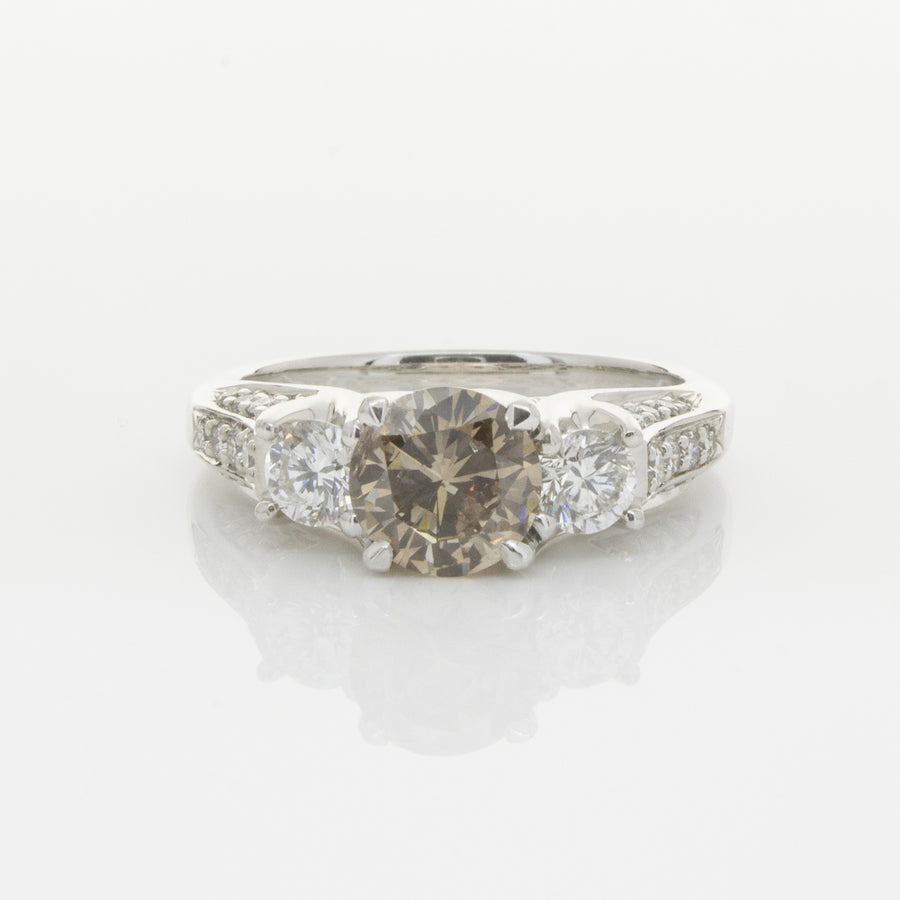 18ct White Gold Mocha Diamond Ring-Ring-Walker & Hall