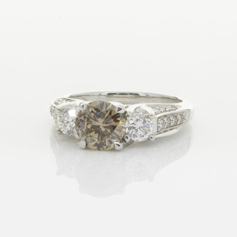 18ct White Gold Mocha Diamond Ring-Ring-Walker & Hall