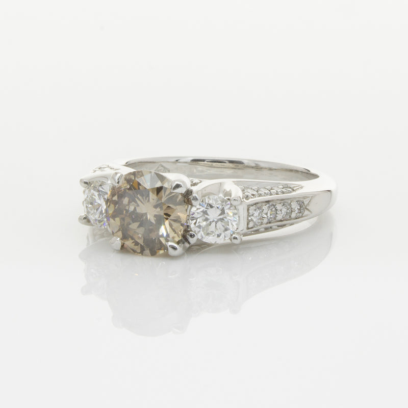 18ct White Gold Mocha Diamond Ring-Ring-Walker & Hall