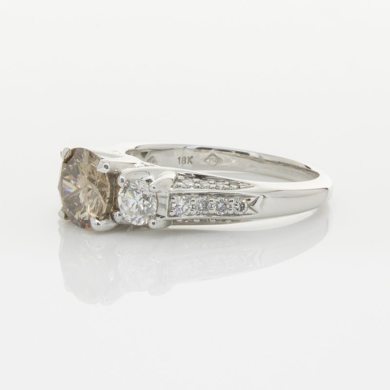 18ct White Gold Mocha Diamond Ring-Ring-Walker & Hall