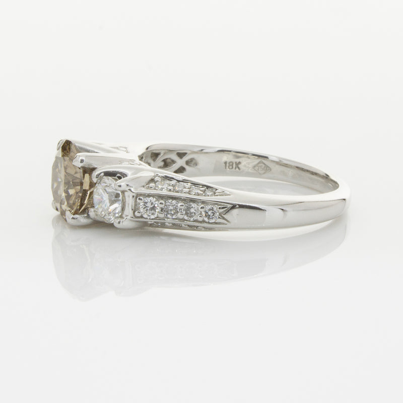 18ct White Gold Mocha Diamond Ring-Ring-Walker & Hall