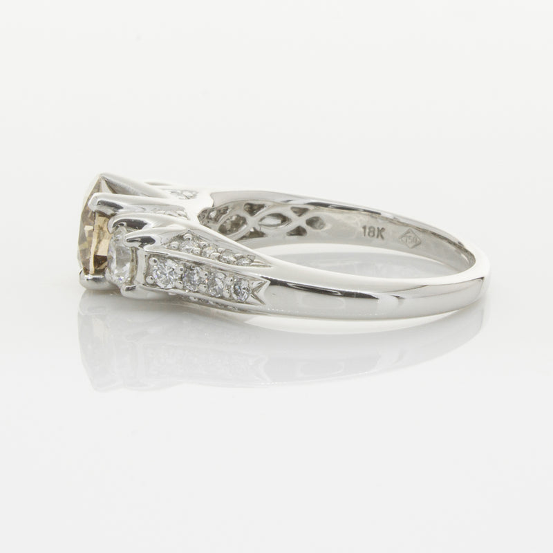 18ct White Gold Mocha Diamond Ring-Ring-Walker & Hall