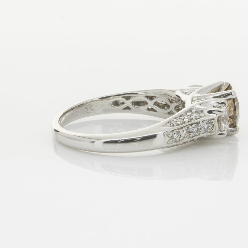 18ct White Gold Mocha Diamond Ring-Ring-Walker & Hall