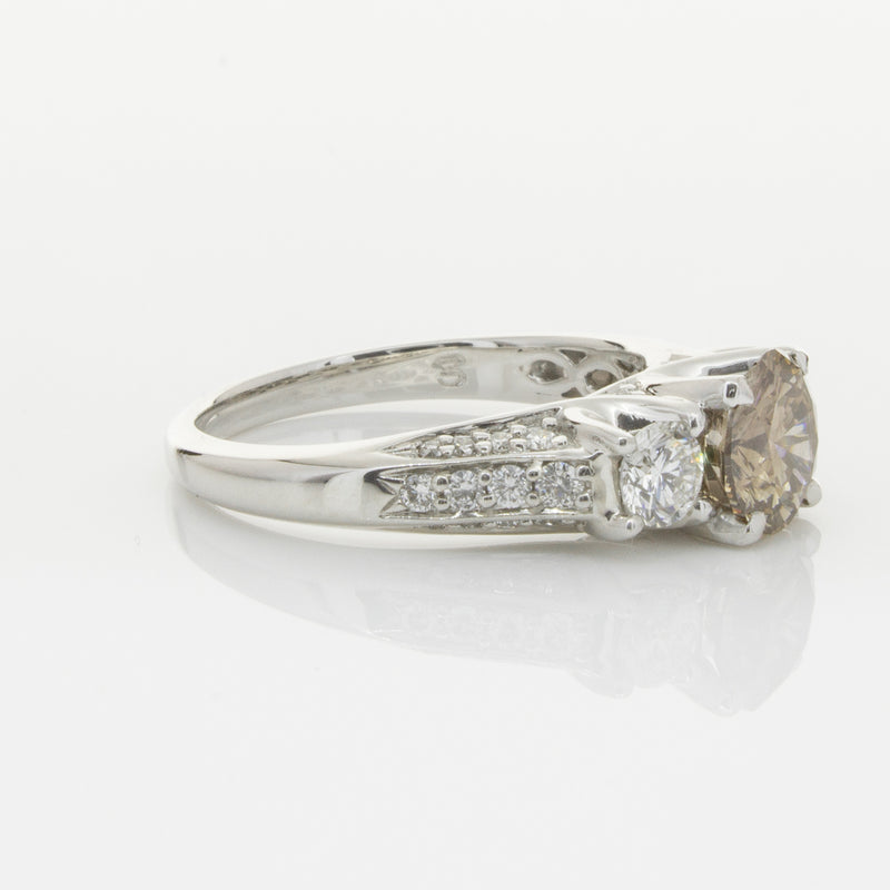 18ct White Gold Mocha Diamond Ring-Ring-Walker & Hall