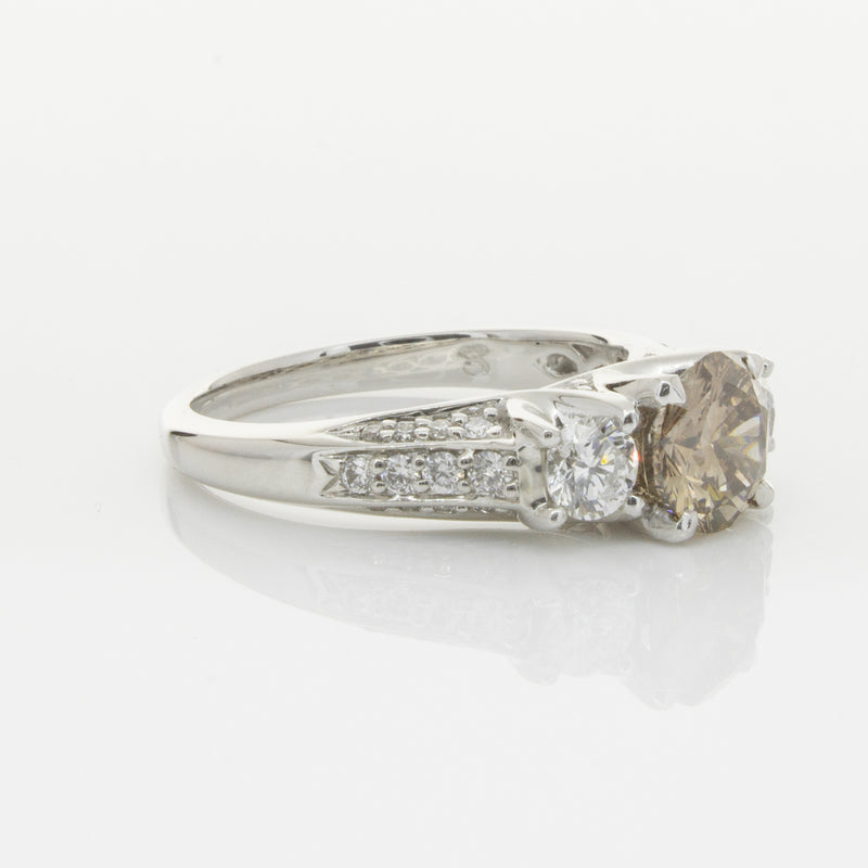 18ct White Gold Mocha Diamond Ring-Ring-Walker & Hall