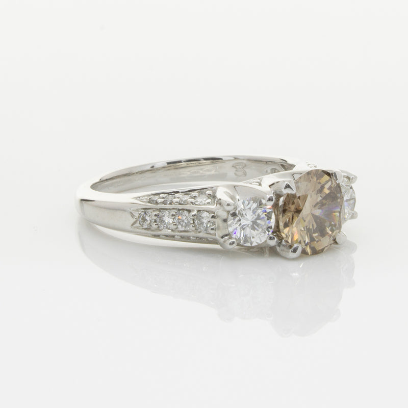 18ct White Gold Mocha Diamond Ring-Ring-Walker & Hall
