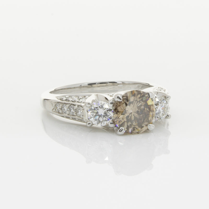 18ct White Gold Mocha Diamond Ring-Ring-Walker & Hall