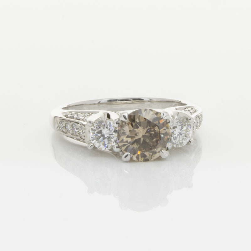 18ct White Gold Mocha Diamond Ring-Ring-Walker & Hall