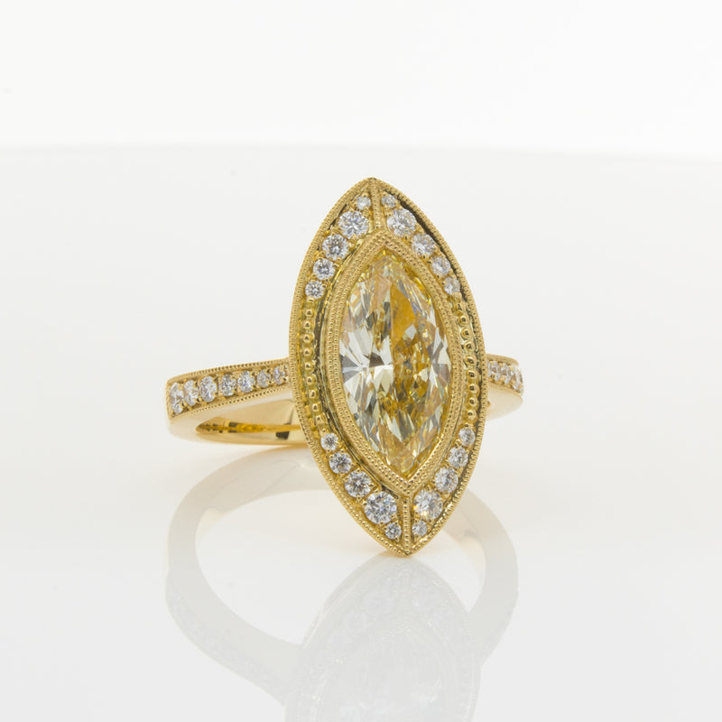18ct Yellow Gold Yellow Diamond Ring-Ring-Walker & Hall