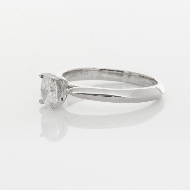 18ct White Gold .53ct Oval Diamond Venetian Ring-Ring-Walker & Hall