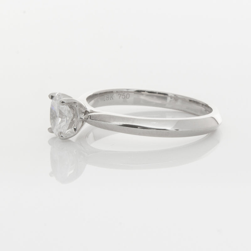 18ct White Gold .53ct Oval Diamond Venetian Ring-Ring-Walker & Hall