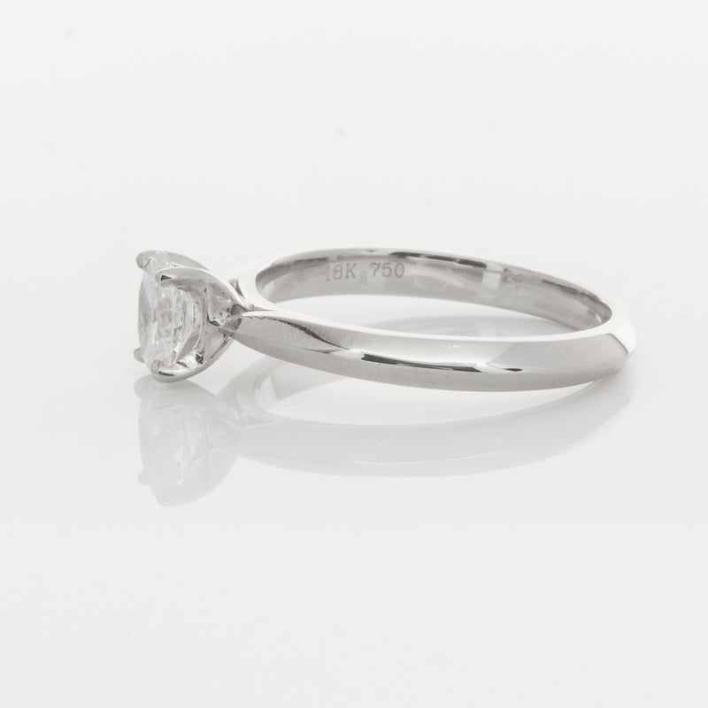 18ct White Gold .53ct Oval Diamond Venetian Ring-Ring-Walker & Hall