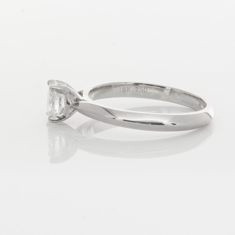 18ct White Gold .53ct Oval Diamond Venetian Ring-Ring-Walker & Hall