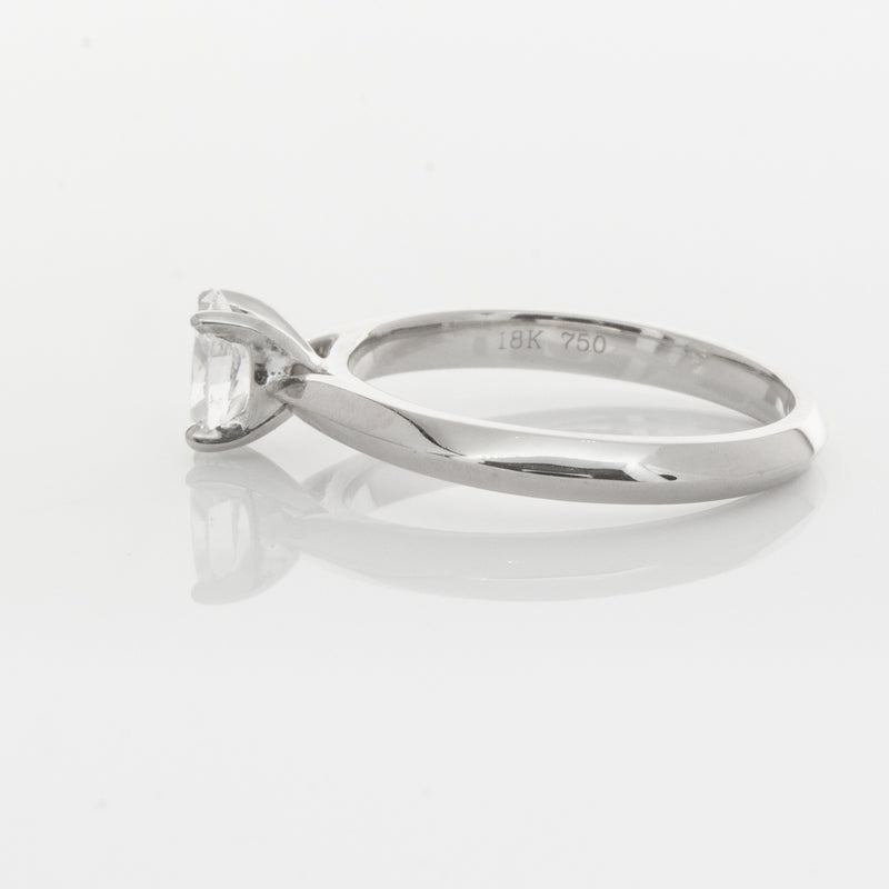 18ct White Gold .53ct Oval Diamond Venetian Ring-Ring-Walker & Hall