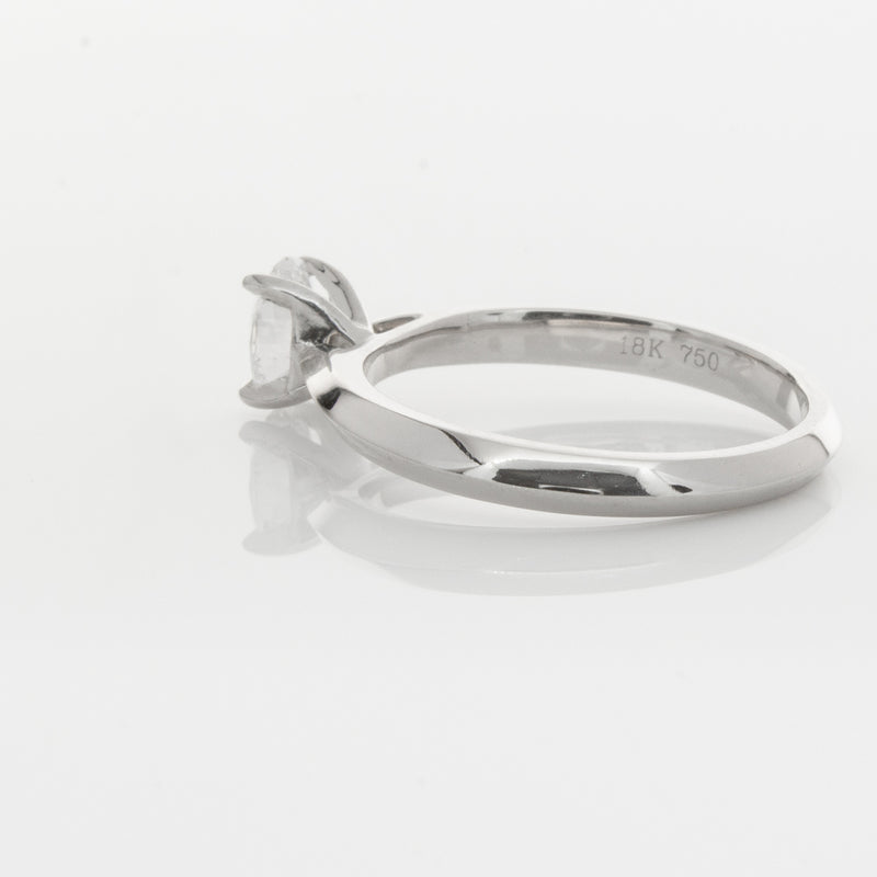 18ct White Gold .53ct Oval Diamond Venetian Ring-Ring-Walker & Hall