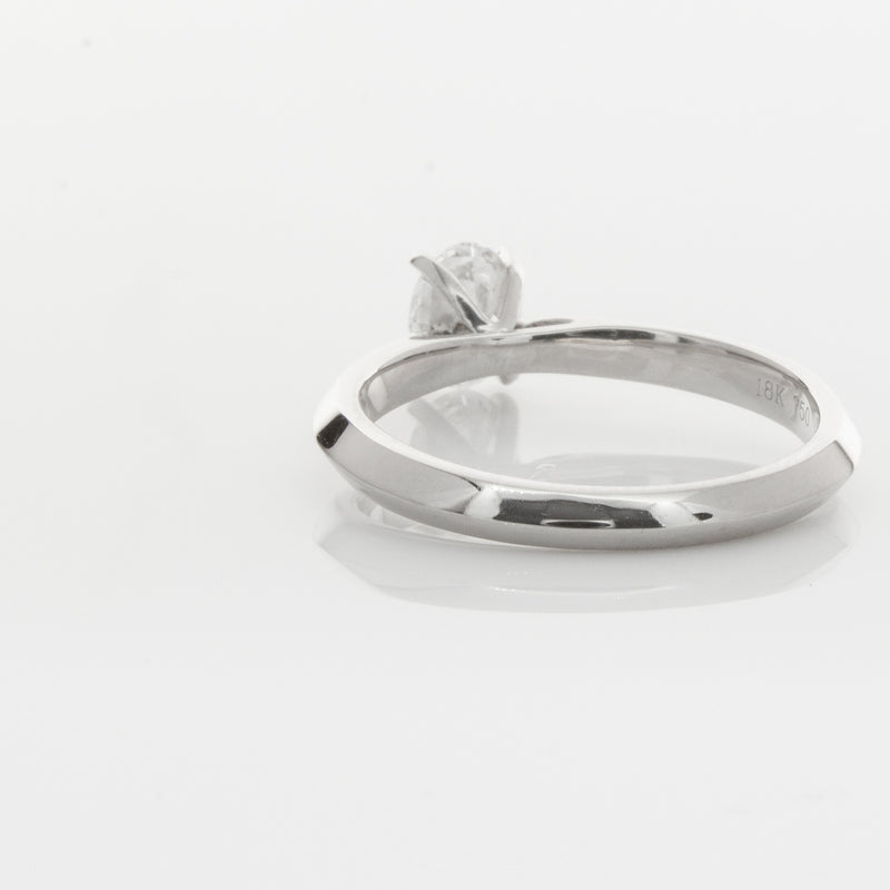 18ct White Gold .53ct Oval Diamond Venetian Ring-Ring-Walker & Hall