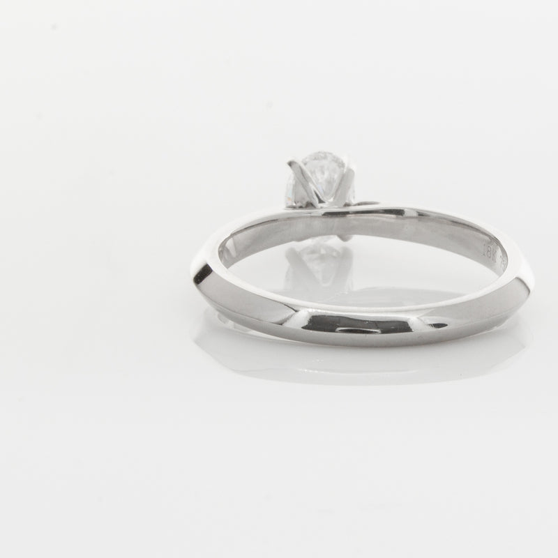 18ct White Gold .53ct Oval Diamond Venetian Ring-Ring-Walker & Hall
