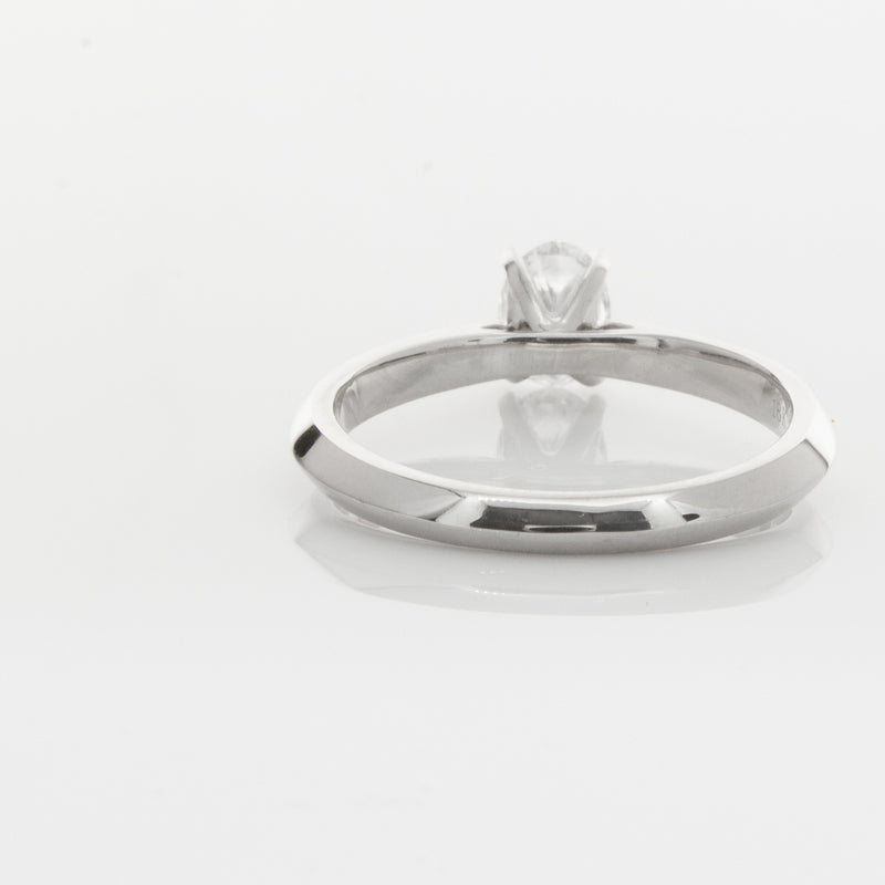 18ct White Gold .53ct Oval Diamond Venetian Ring-Ring-Walker & Hall