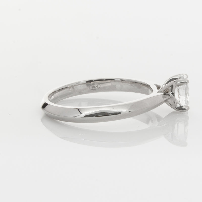 18ct White Gold .53ct Oval Diamond Venetian Ring-Ring-Walker & Hall