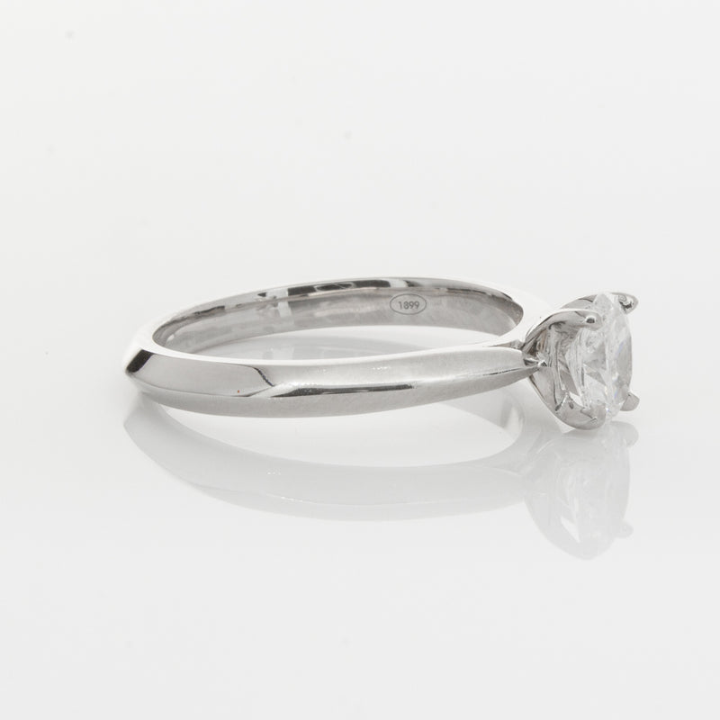 18ct White Gold .53ct Oval Diamond Venetian Ring-Ring-Walker & Hall