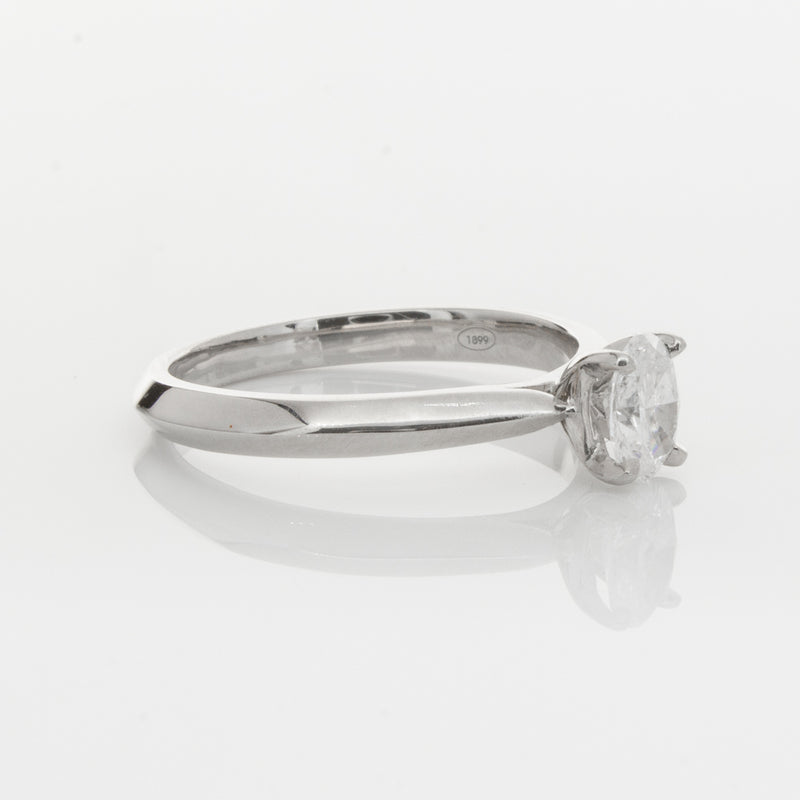 18ct White Gold .53ct Oval Diamond Venetian Ring-Ring-Walker & Hall