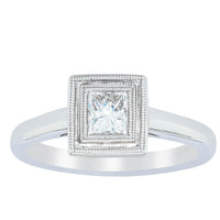 18ct White Gold .52ct Princess Cut Diamond Windsor Ring-Ring-Walker & Hall