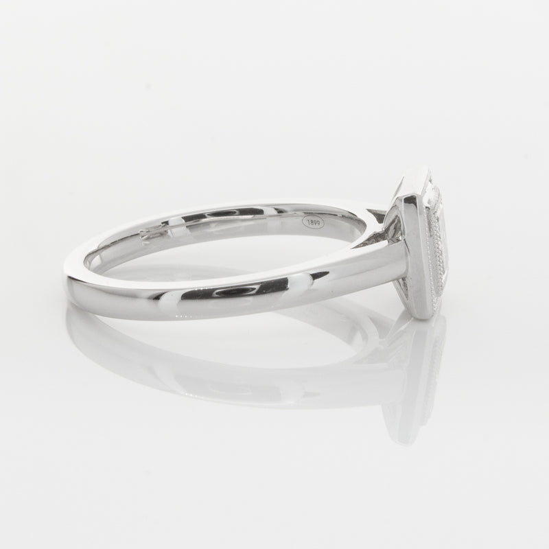 18ct White Gold .52ct Princess Cut Diamond Windsor Ring-Ring-Walker & Hall