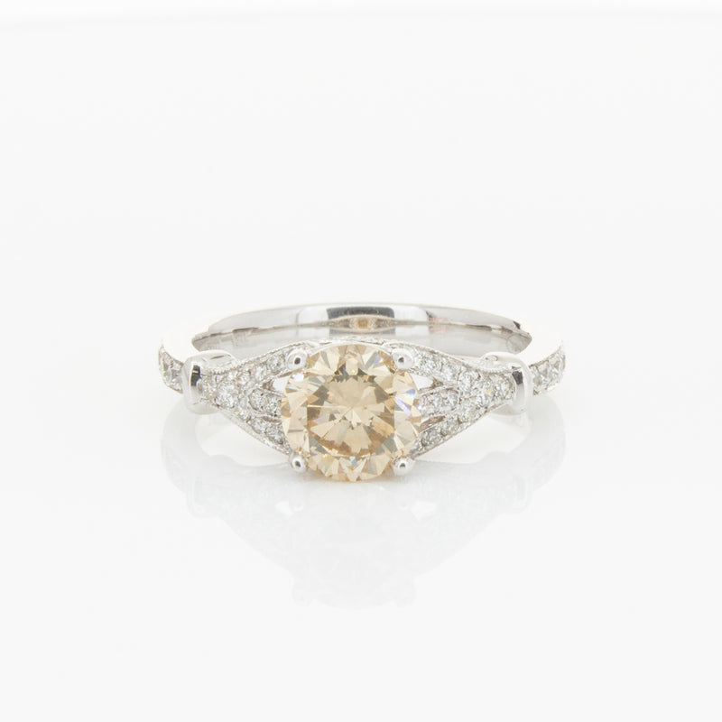 18ct White Gold Mocha Diamond Ring-Ring-Walker & Hall