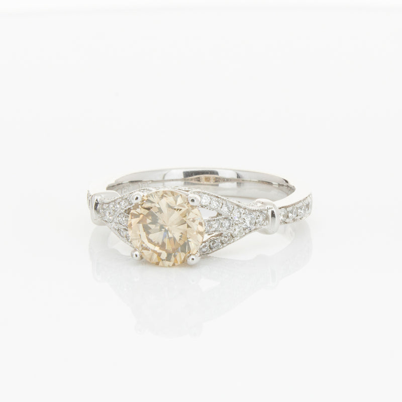 18ct White Gold Mocha Diamond Ring-Ring-Walker & Hall