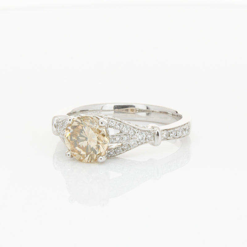 18ct White Gold Mocha Diamond Ring-Ring-Walker & Hall