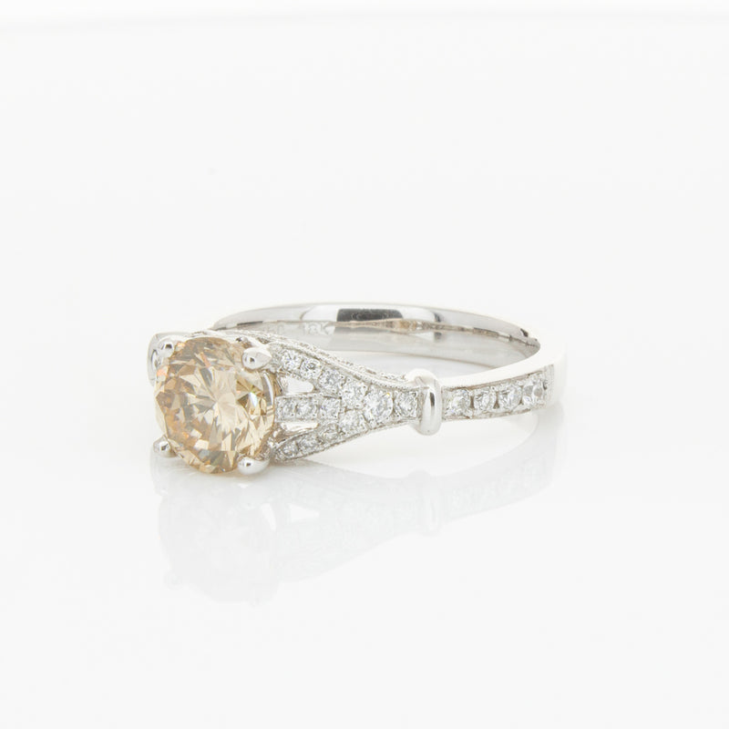 18ct White Gold Mocha Diamond Ring-Ring-Walker & Hall