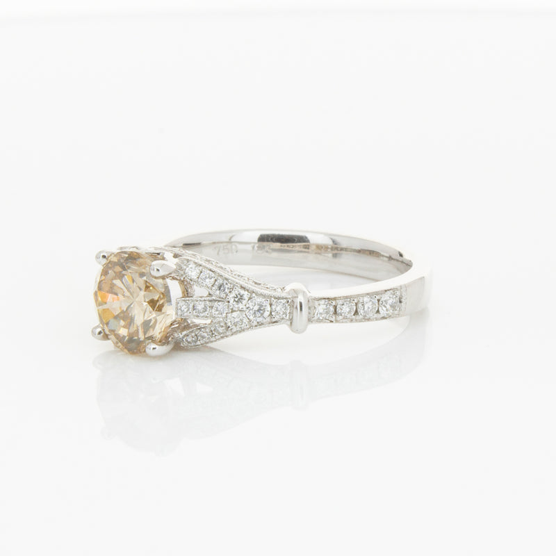 18ct White Gold Mocha Diamond Ring-Ring-Walker & Hall