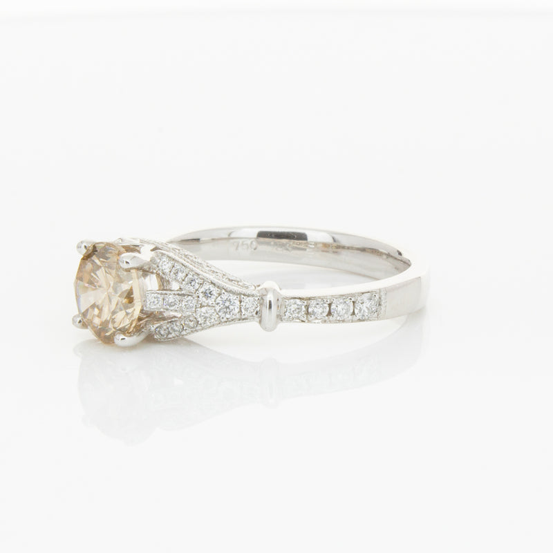 18ct White Gold Mocha Diamond Ring-Ring-Walker & Hall