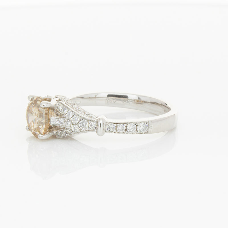 18ct White Gold Mocha Diamond Ring-Ring-Walker & Hall