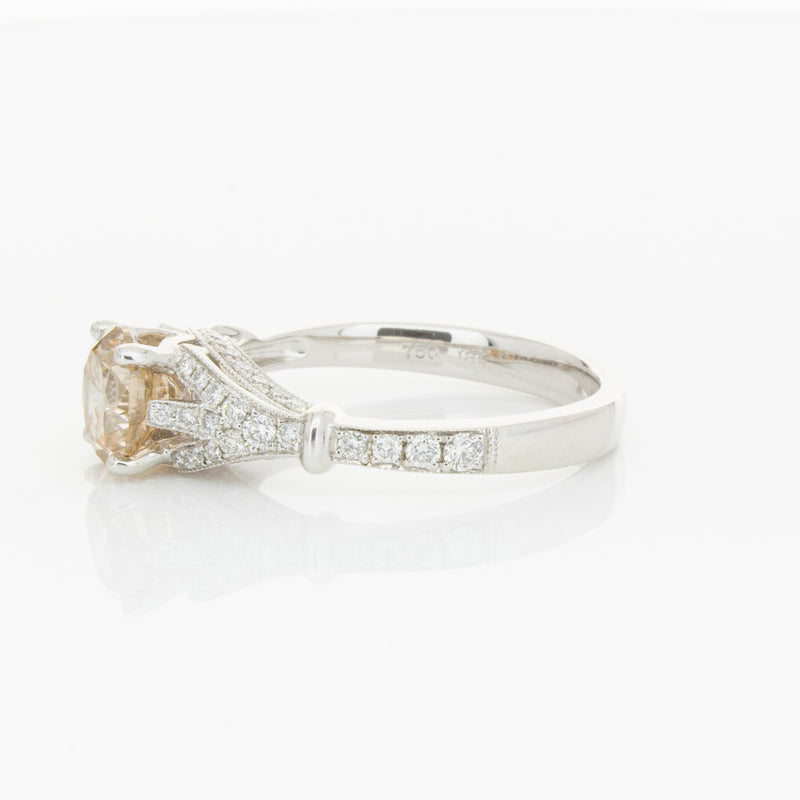 18ct White Gold Mocha Diamond Ring-Ring-Walker & Hall