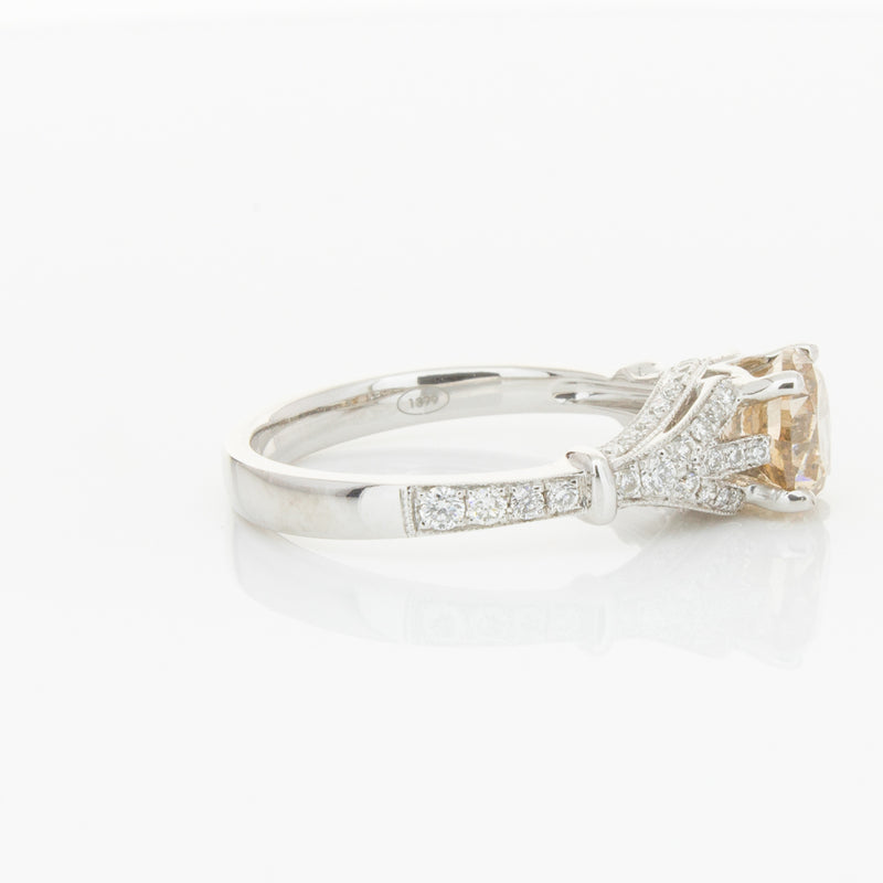 18ct White Gold Mocha Diamond Ring-Ring-Walker & Hall
