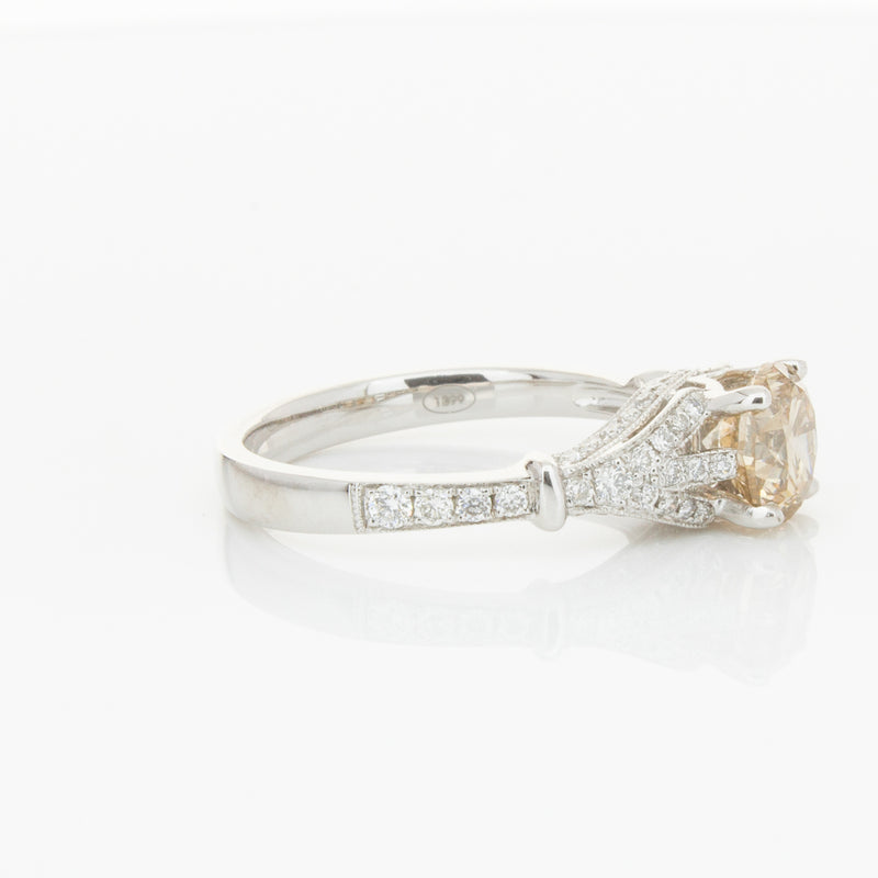 18ct White Gold Mocha Diamond Ring-Ring-Walker & Hall
