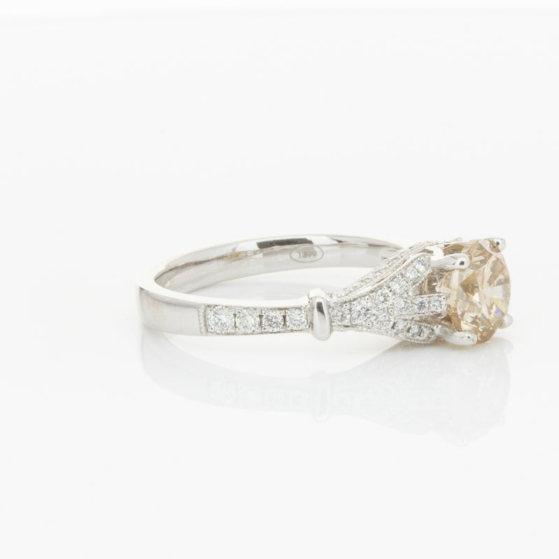 18ct White Gold Mocha Diamond Ring-Ring-Walker & Hall
