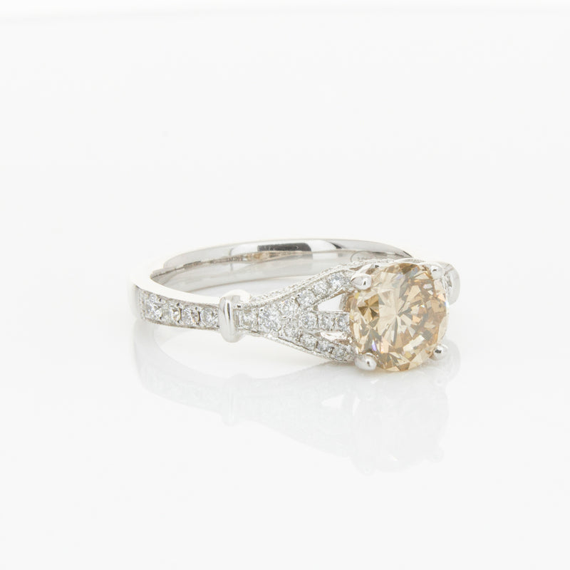 18ct White Gold Mocha Diamond Ring-Ring-Walker & Hall