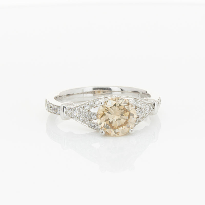 18ct White Gold Mocha Diamond Ring-Ring-Walker & Hall