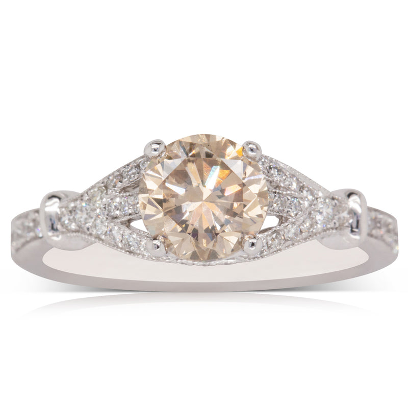 18ct White Gold Mocha Diamond Ring-Ring-Walker & Hall