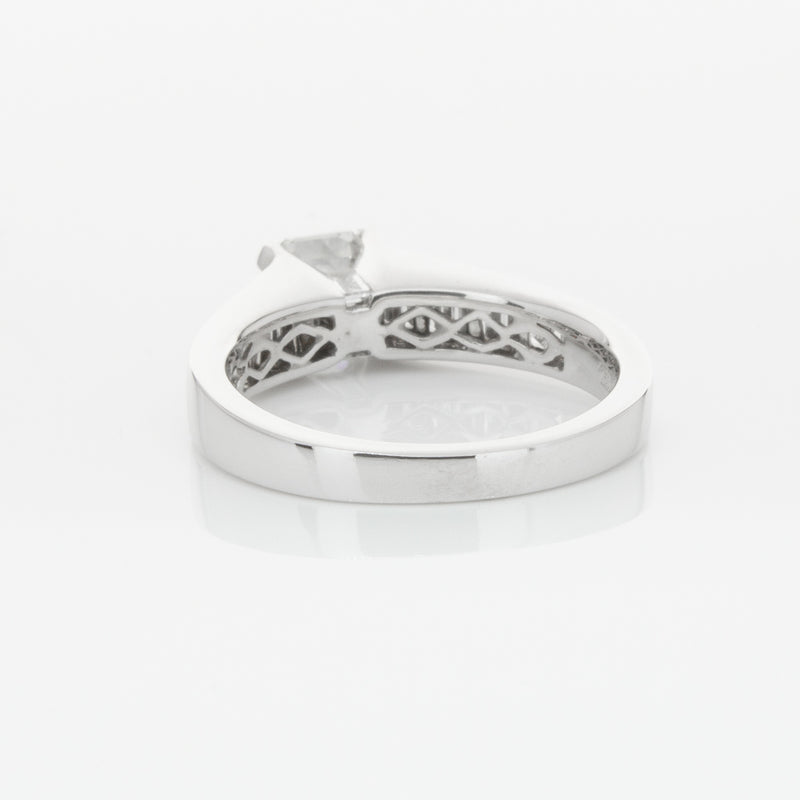 18ct White Gold .95ct Emerald Cut Diamond Ring-Ring-Walker & Hall