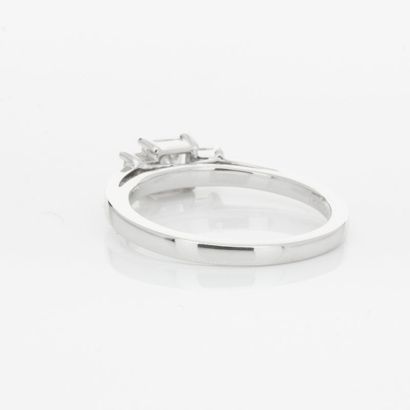 18ct White Gold .46ct Emerald Cut Diamond Olympus Ring-Ring-Walker & Hall