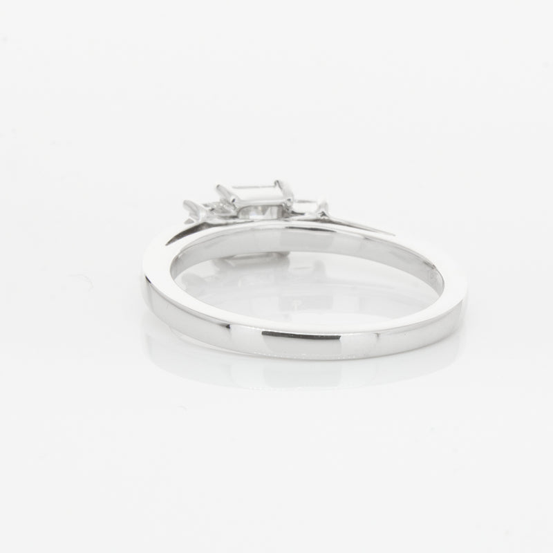 18ct White Gold .46ct Emerald Cut Diamond Olympus Ring-Ring-Walker & Hall