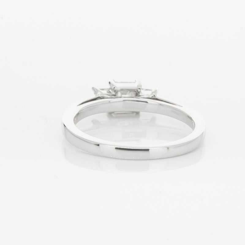 18ct White Gold .46ct Emerald Cut Diamond Olympus Ring-Ring-Walker & Hall