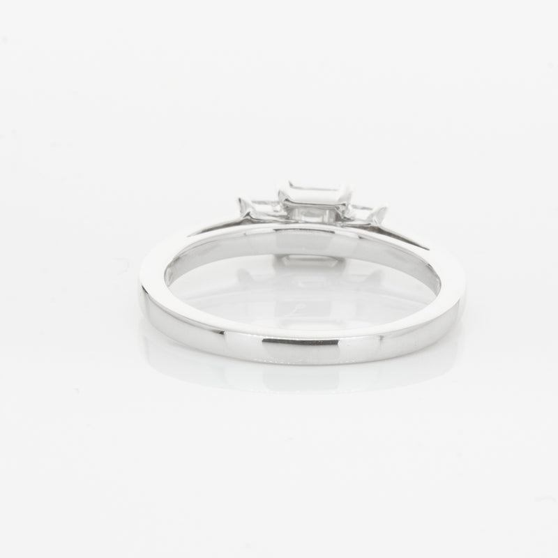 18ct White Gold .46ct Emerald Cut Diamond Olympus Ring-Ring-Walker & Hall