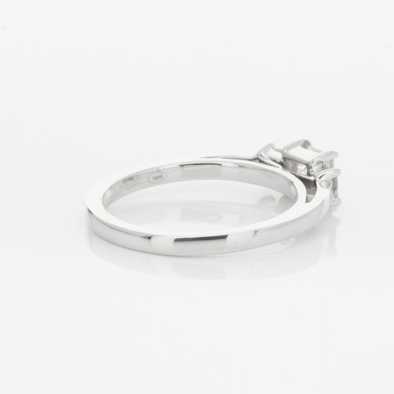 18ct White Gold .46ct Emerald Cut Diamond Olympus Ring-Ring-Walker & Hall