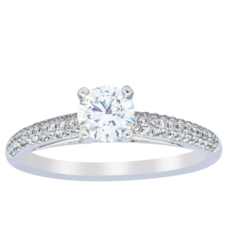 18ct White Gold .50ct Diamond Ring-Ring-Walker & Hall