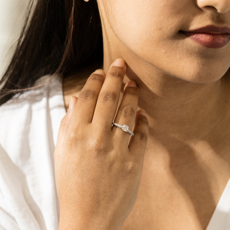 18ct White Gold .50ct Diamond Ring-Ring-Walker & Hall